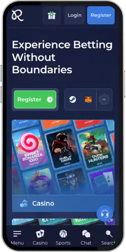 Rainbet iOS Home page