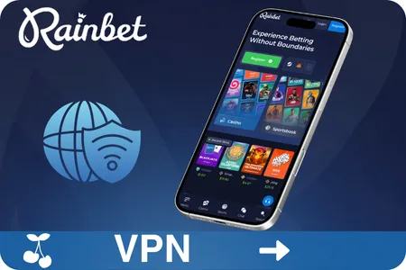 Rainbet VPN access guide showing geo-restricted regions and alternative casino options