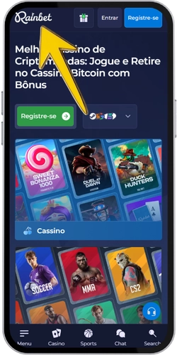 Aceder ao site oficial da Rainbet