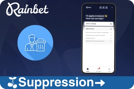Processus de suppression de compte Rainbet avec options d'auto-exclusion et de fermeture définitive via le support