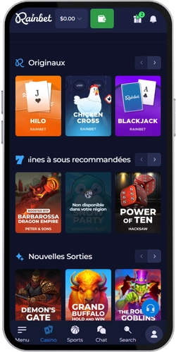 Jouer aux machines à sous Rainbet