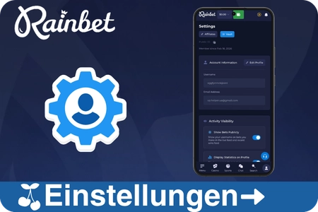 Rainbet Konto-Einstellungen mit Profilverwaltung, Datenschutzoptionen und Sicherheitsfunktionen