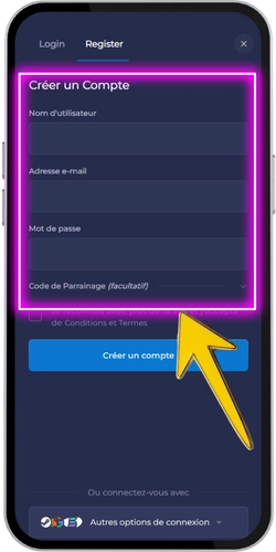 Renseigner vos informations sur le site Rainbet