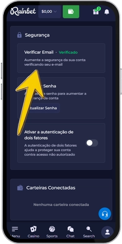 Verificar e-mail Rainbet