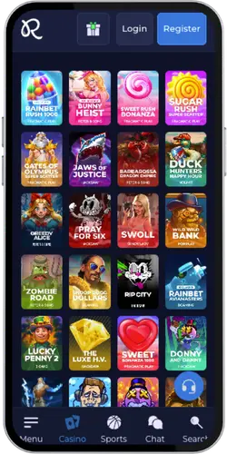 Rainbet App sekcja casino