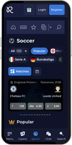 Rainbet App zakłady na piłkę nożną