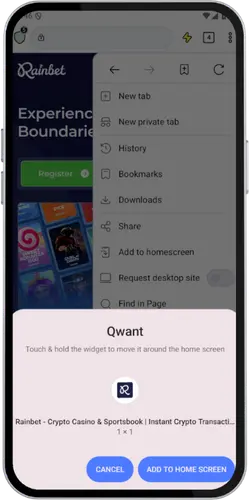 Rainbet App download Confirm addition