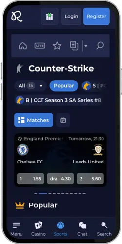 Rainbet aplikace eSports