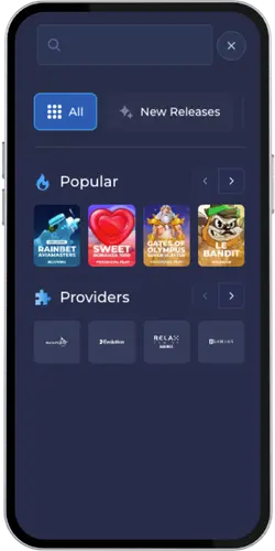 Rainbet App ricerca nomi nell'app