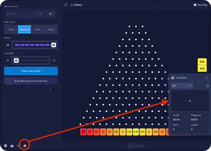 live statistics on plinko