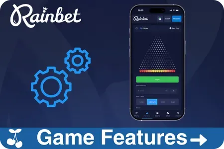 Game features on Rainbet Plinko Original