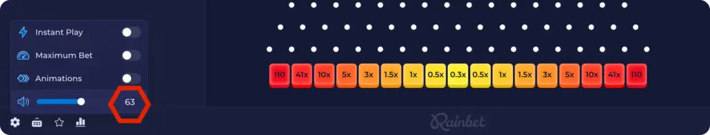 sound settings on plinko rainbet